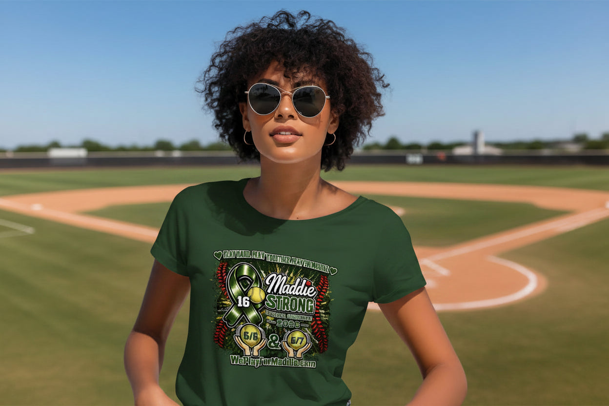 2026 Maddie Strong Softball Tournament Shirt – Championship Edition (the Softball Seam Explosion version)